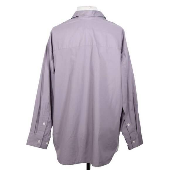 Wilfred Free Women's 2XS Purple Blouse Button Up Shirt 100% Cotton Front Pocket - Picture 4 of 7